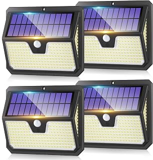 Outdoor Garden Solar Security Lights - 238 LED Solar Motion Sensor Light | Solar Powered Wall Lights, 3 PIR Modes,IP65 Waterproof,270° Illumination For UK Patios, Fences, Front Doors & Garages