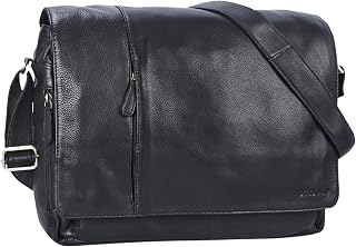 STILORD Vintage Sac à bandoulière en Cuir pour Homme Femme Grand Sac pour Ordinateurs Portables 15.6 Pouces Sac d'affaires pour Travail université en véritable Cuir