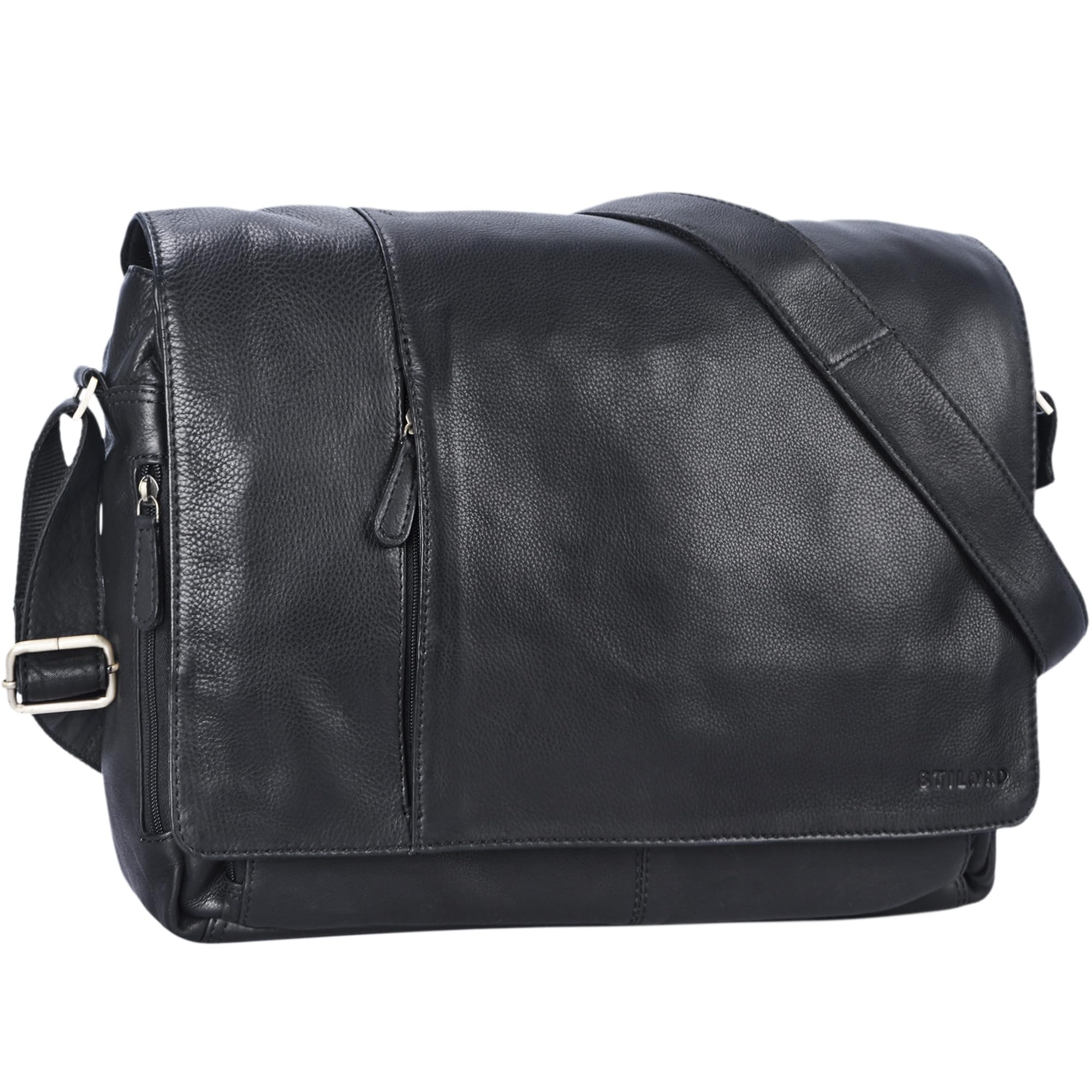 STILORD Vintage Sac à bandoulière en Cuir pour Homme Femme Grand Sac pour Ordina