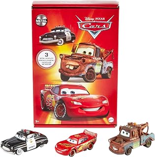 Mattel Disney and Pixar Cars Toys, Radiator Springs 3-Pack | Set of 3 Die-Cast Toy Cars & Trucks with Lightning McQueen, Mater & Sheriff​​​ (Amazon Exclusive)