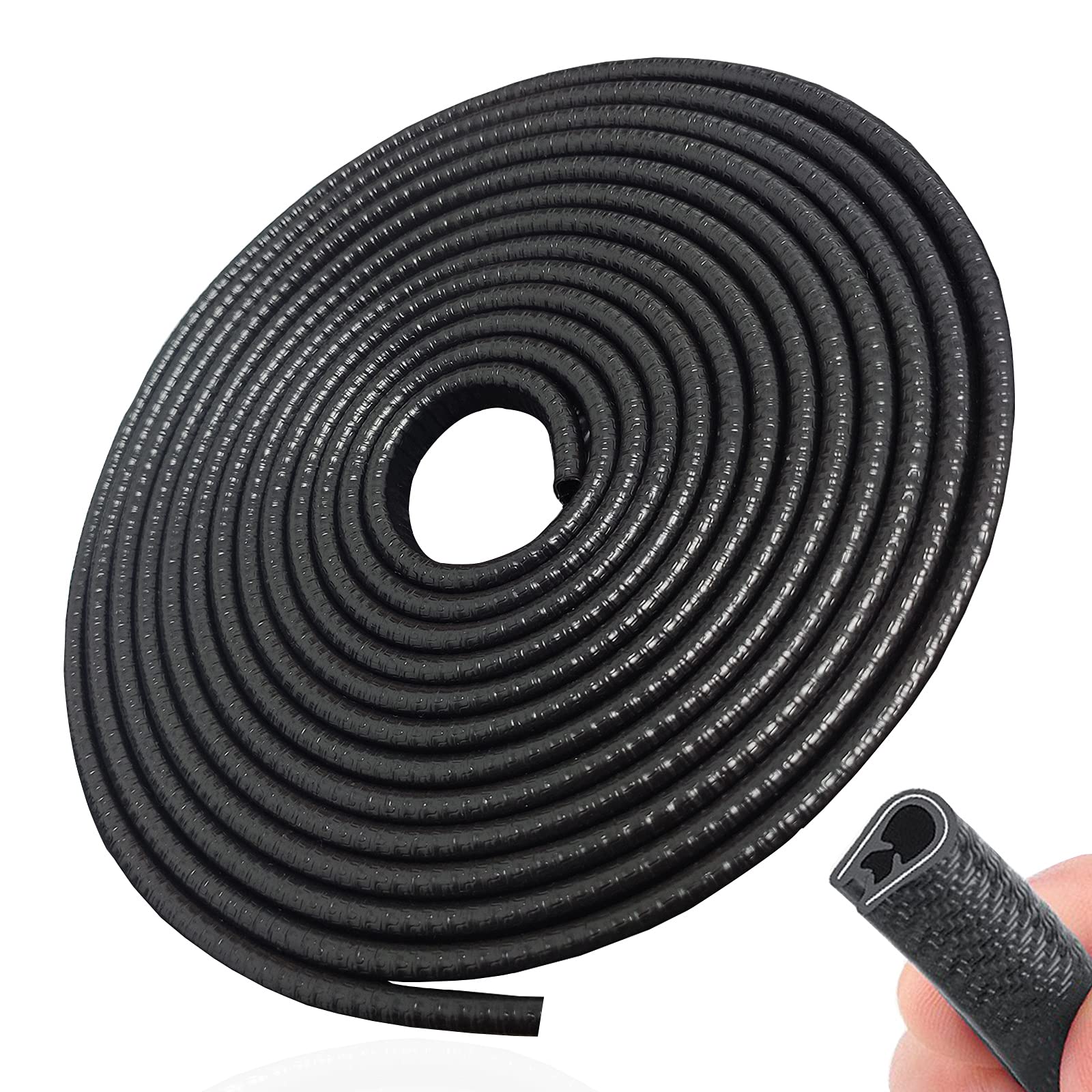 SYOAUTO 4M Car Door Edge Protector Black Car Door Protector Edge Trim No Glue Ru