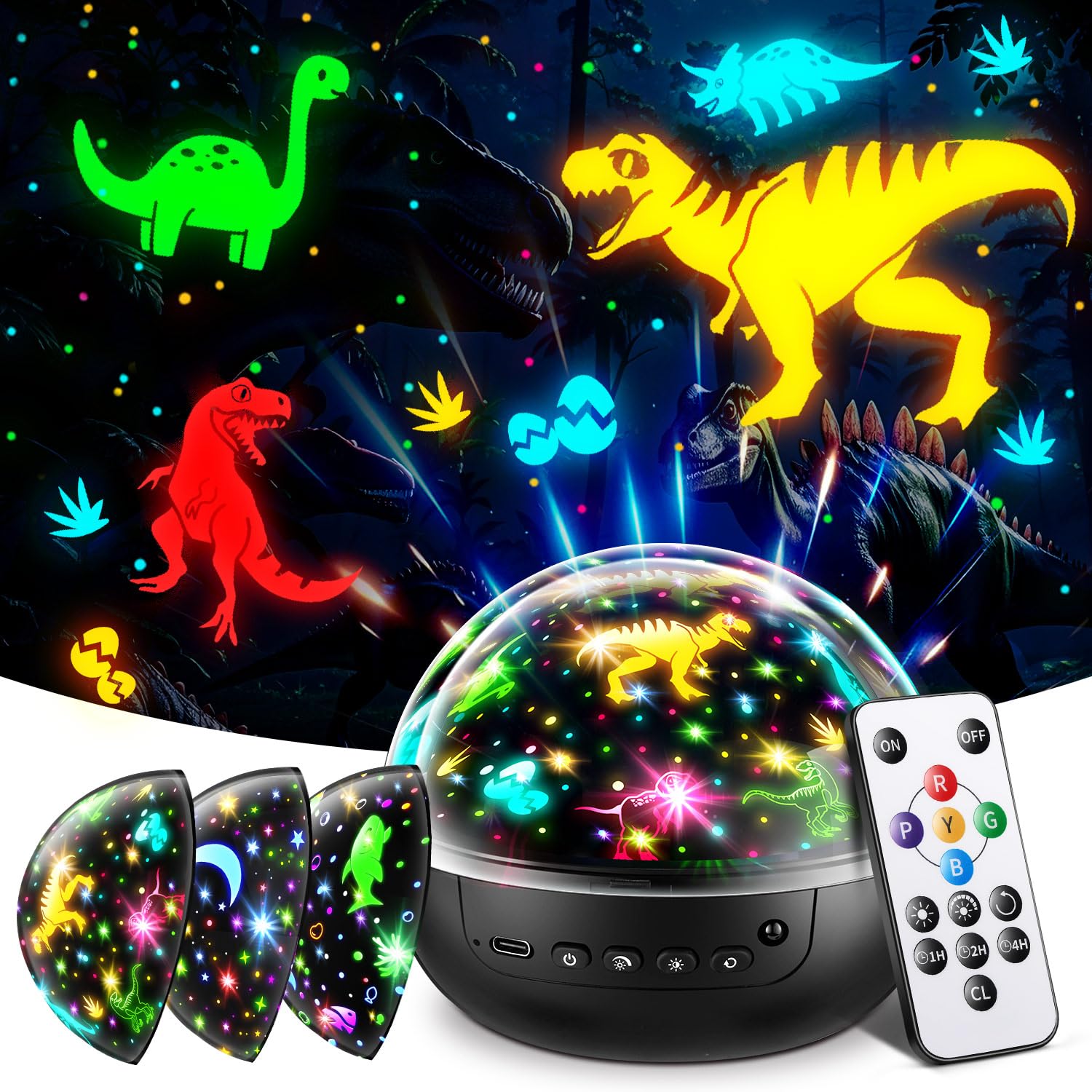 Staryou Dinosaur Toys, Remote+ 3Films+ 93Effects Dinosaur Toys for Kids 3-5 | fo