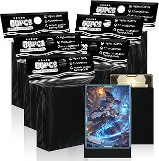 Black Card Sleeves Fit for MTG, 300 Pack Perfect Fit Standard Card Sleeves for Trading Cards Sports Cards Baseball Cards TCG, Sturdy and Nice Shuffling