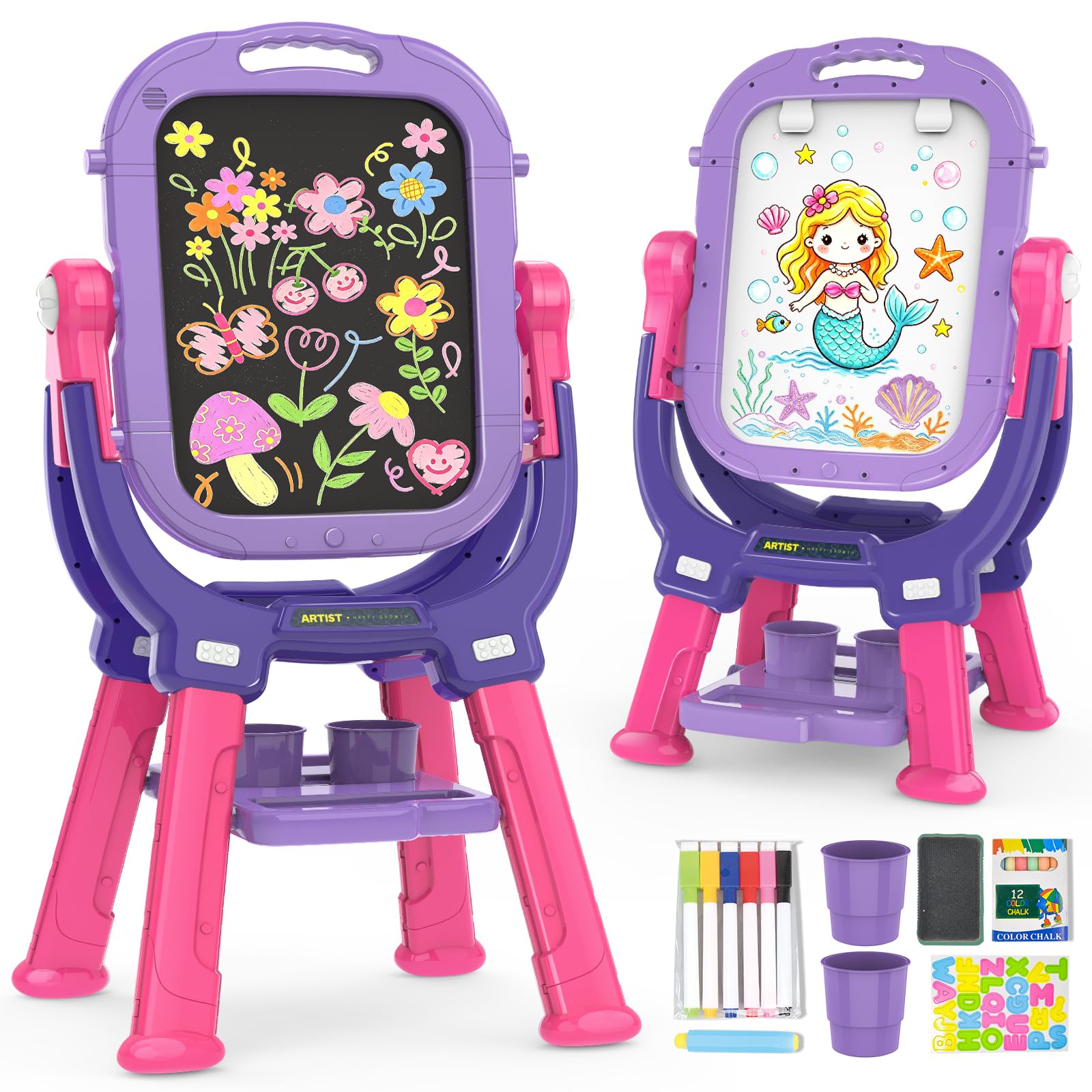 Kids Easel for Toddler Age 2-4 Magnetic Double-Sided Drawing Board Gifts | Adjus
