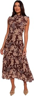 Petal & Pup Womens Delphine Maxi Dress - Brown FloralDress