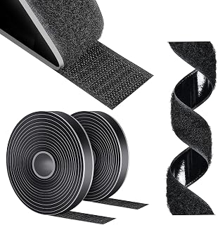AiQInu Tape Self-Adhesive Extra Strong, 5 m x 16 mm Self-Adhesive Tape and Hook Tape, Double-Sided Tape for Fly Screens, Handmade