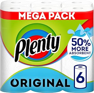 Plenty Kitchen Roll, 6 Rolls, 2-Ply Tissue | Kitchen Towel, Kitchen Tissue