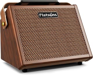 Flatsons Crush20 20W Rechargeable Acoustic Guitar Amp | 6.35mm Mic & Acoustic Guitar Dual Input, Reverb, 2-Band EQ, 8H Battery Life, Advanced Dual-Chip Wireless Portable Speaker