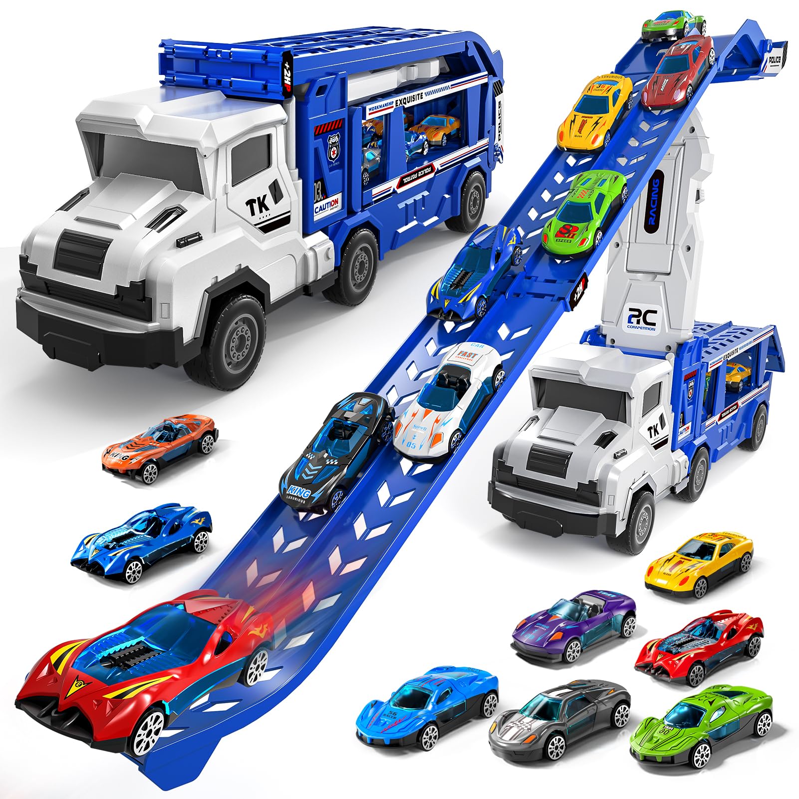 Transport Truck Toys for 3 4 5 6 7 Years Old Boys,Toys Cars Track Set Transporte