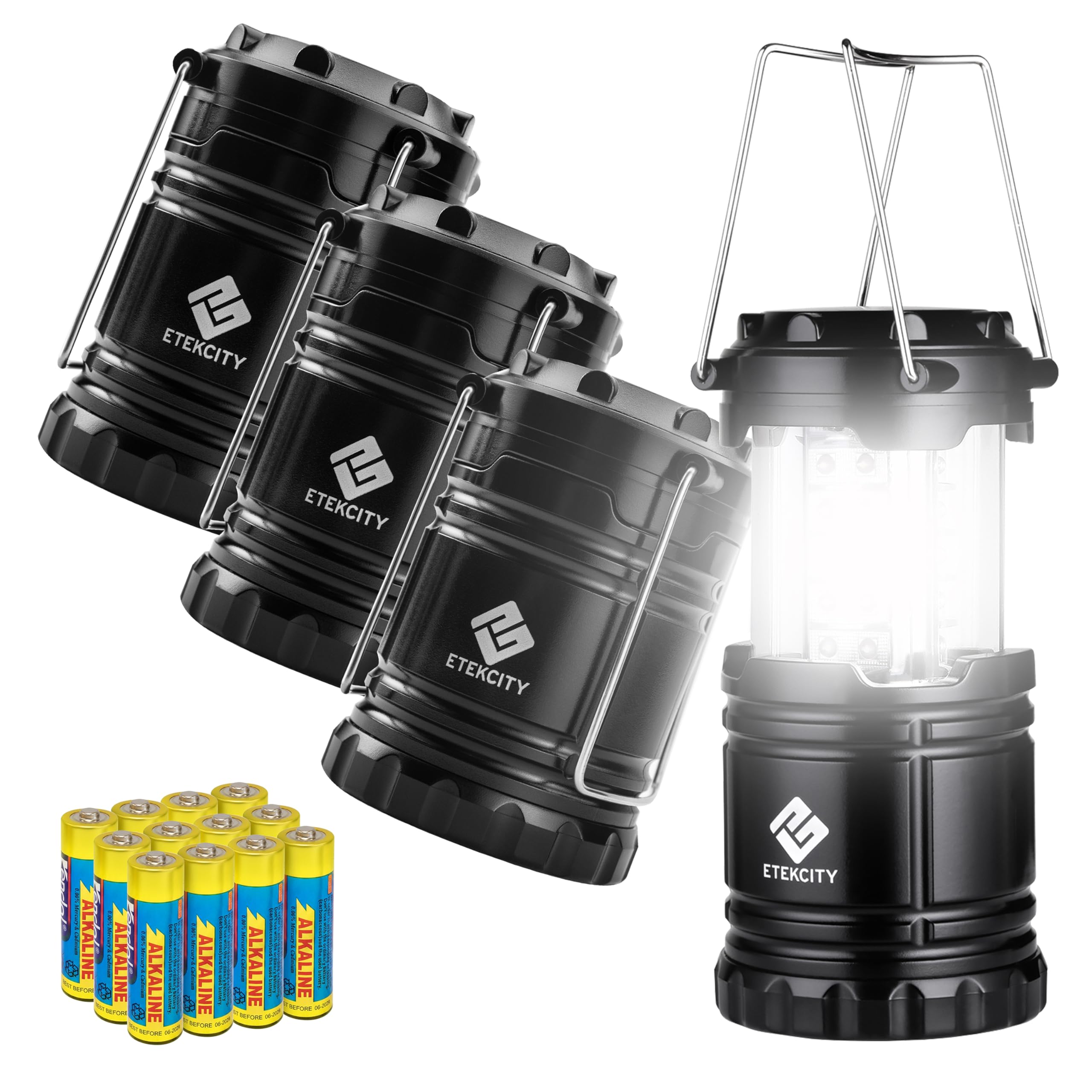 Etekcity LED Camping Lanterns, Battery Included, 4 Pack | Power Outages, Hurrica