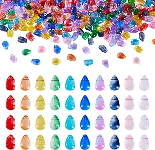300pcs Crystal Teardrop Beads 6x4x4mm Loose Spacer Beads for DIY Earring Jewelry Costume Decorations