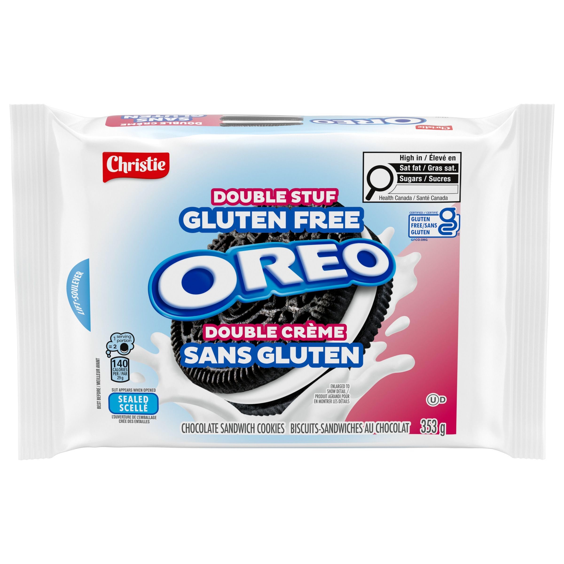 Oreo Gluten Free, Double Stuf Chocolate Sandwich Cookies, 352 g