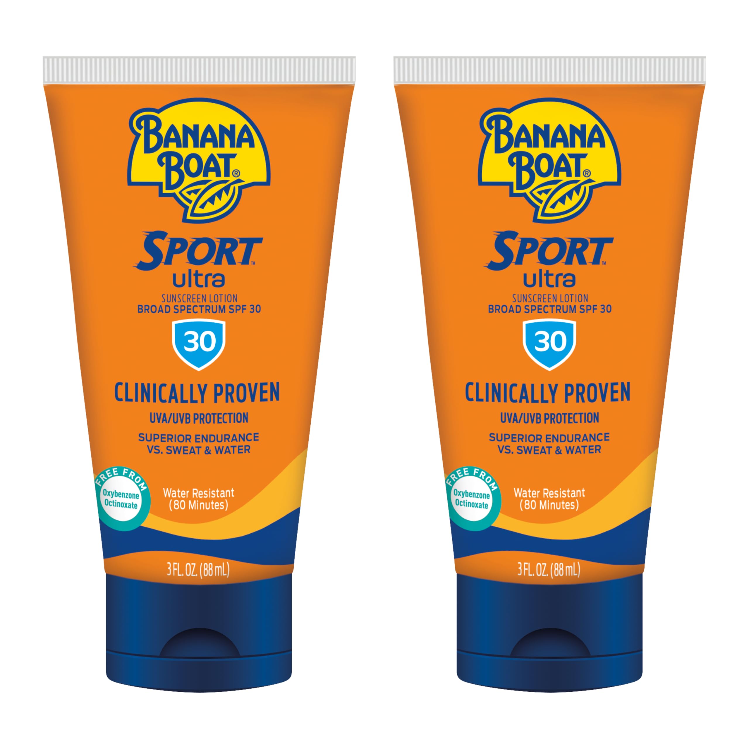 Banana Boat Sport SPF 30 Sunscreen Lotion, 3 Fl Oz (2 Pack) | Travel size sunscr