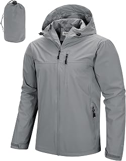 33,000ft Men's Packable Rain Jacket Waterproof Raincoat with Hood