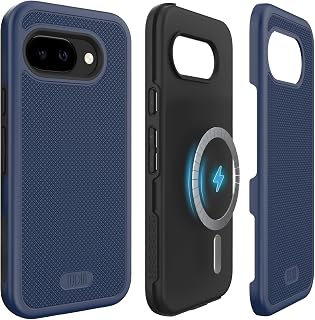TUDIA MergeGrip [Military Grade] Designed for Google Pixel 9a 2025 Case, [Compatible Magsafe] Slim Anti-Slip Dual Layer Shockproof Protective Cover (Indigo Blue)
