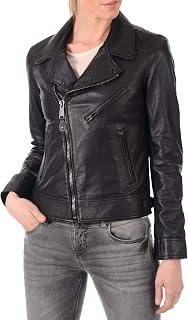 D DOLLY LAMB Women's Lambskin Leather Moto Biker Jacket, Genuine Soft Leather, Stylish Moto Biker Jacket