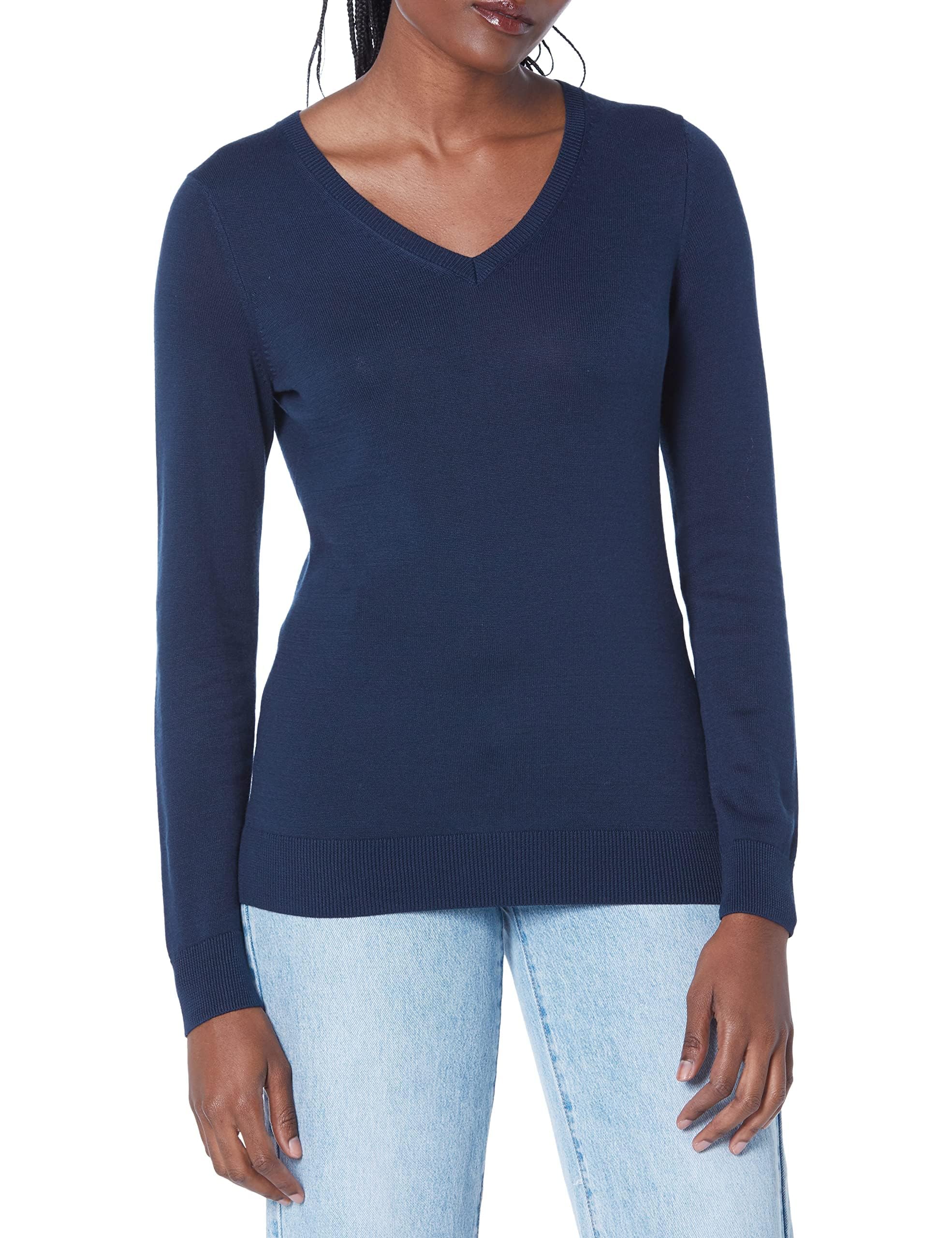 Amazon Essentials Women's Regular-Fit Lightweight Long-Sleeve V-Neck Sweater, Ri