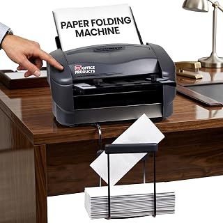 Martin Yale P7500 Paper Folding Machine - Automatic Feed Tabletop 4000 Sheet/Hour Letter, Half, ZFold, Double Parallel, for Offices, Mailrooms, Business, Folds 8.5″ x 11″ & 8.5″ x 14″ 20lb Bond Paper