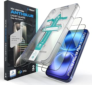 Deppa Screen Protector Anti Light Blue iPhone 16 Plus/15 Plus, 2 Pieces