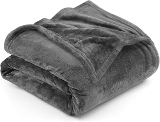Utopia Bedding Ultra Soft Fleece Bed Blanket Queen Size Grey (90x90 Inch) | Microfiber Plush Warm Lightweight Breathable Cozy Blanket Anti-Static, All Season Use, Gift for Women and Men