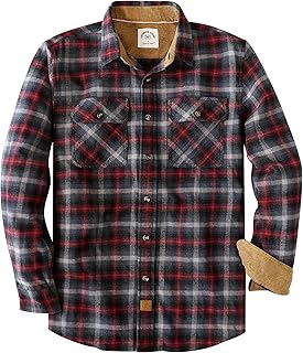 Dubinik® 6 oz Flannel Shirt for Men Plaid Cotton Brushed Utilit Casual