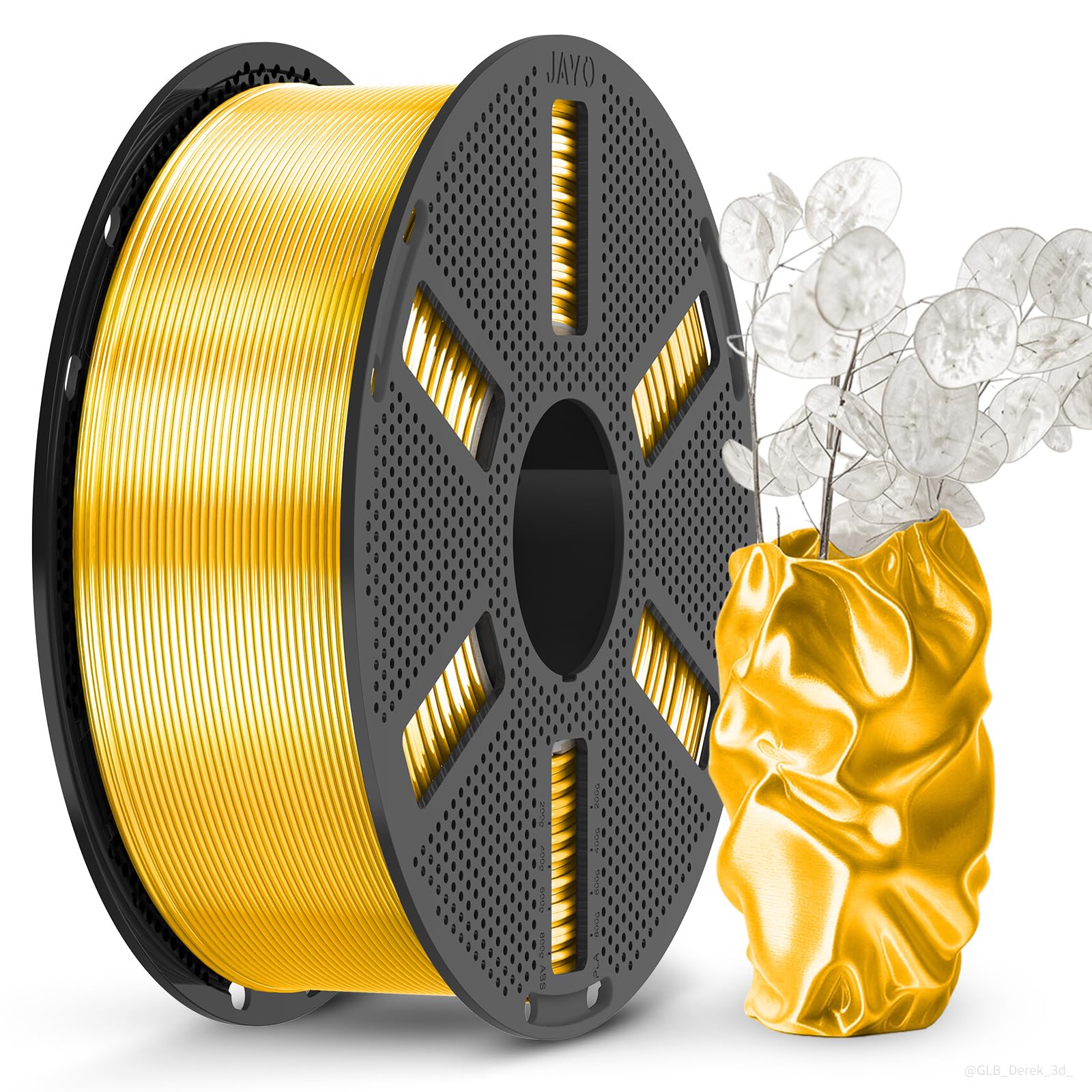 JAYO Gold Color PLA Silk Filament 1.8mm 1.1kg | More Meters per Spool: ~360 mete