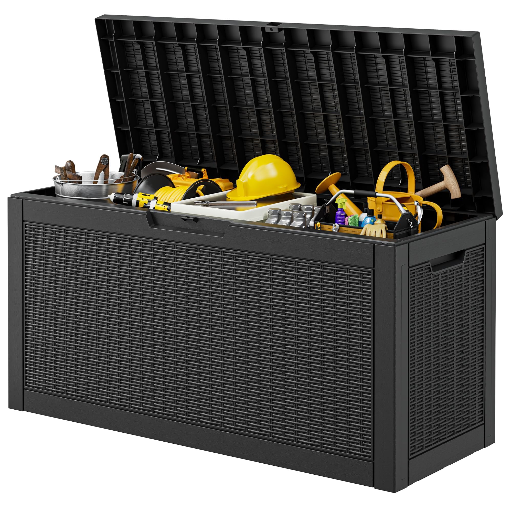 WTFGO Outdoor Storage Box Waterproof, 80 Gallon Deck Box for Patio Storage | Rat