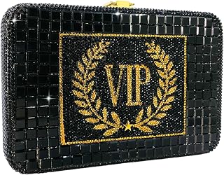 Boutique De FGG Retro Mini Crystal Clutch Purses for Women Luxury,Novelty Rhinestone Evening Bag,Formal Party Clutch Handbag