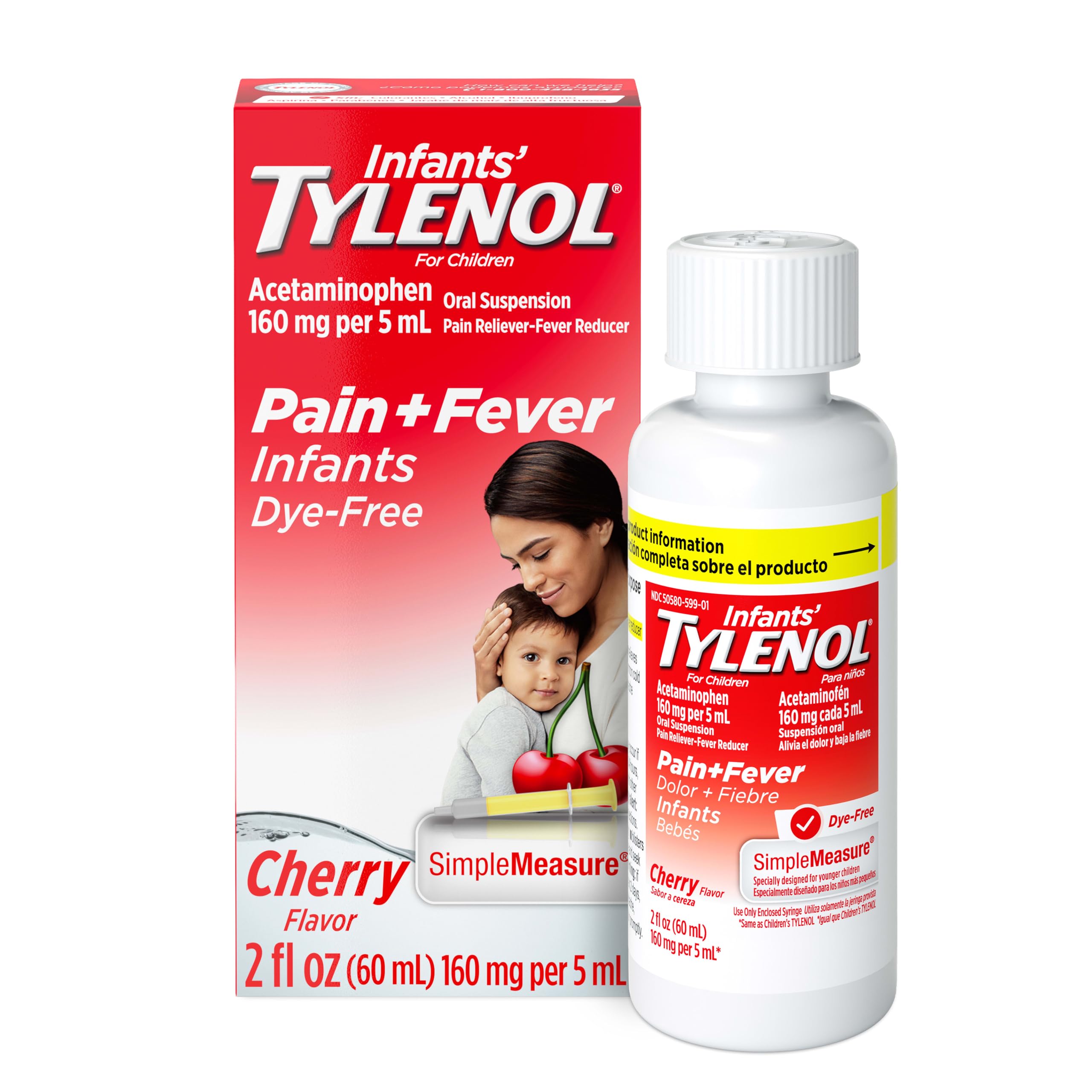 Infants' Tylenol Acetaminophen Oral Suspension, Dye-Free, Cherry, 2 fl. oz | Fre
