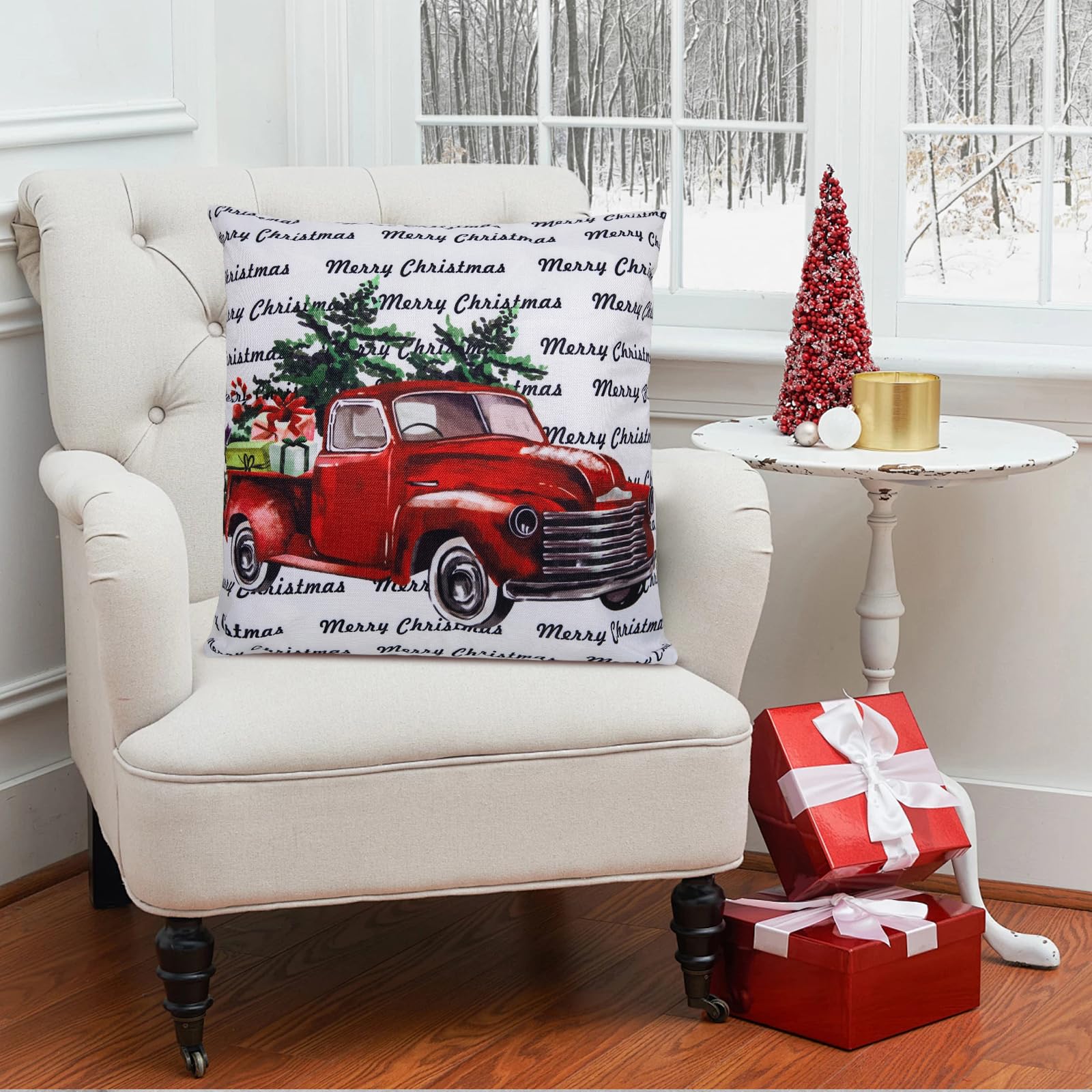 15.5x15 Inch Christmas Throw Pillow Case Decorative Holiday Pillow Decorative Cu