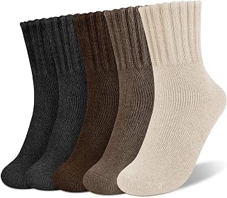 Senker Fashion Thick Wool Boot Socks for Women Winter, 5 Pairs