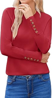 Hotouch Women's Elegant Long Sleeve Round Neck Knitted Autumn Winter Solid Color Sweater