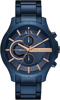 Armani Exchange Men's Stainless Steel Watch with Date, Three Hands, Case Size 46 mm