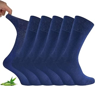 Niorasen Bamboo Diabetic Socks for Men Women, 6 Pairs Soft Top Casual Socks