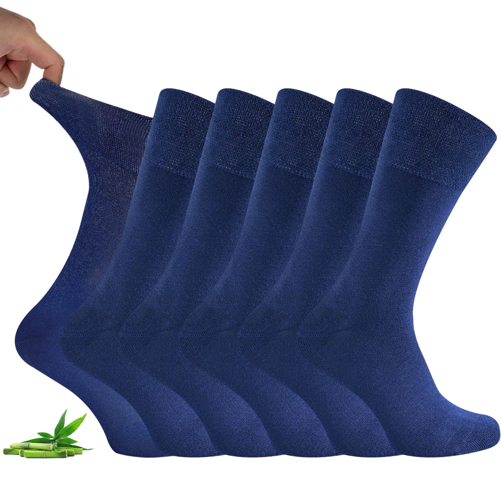 Niorasen Bamboo Diabetic Socks for Men Women, 6 Pairs Soft Top Casual Socks