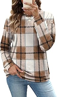 RUMIA Women's Crew Neck Sweatshirt Long Sleeve Tops for Women Fall Clothes | Outfits 2026 Fashion,Comfy Loose Fit Shirts,Casual Basic Pullover