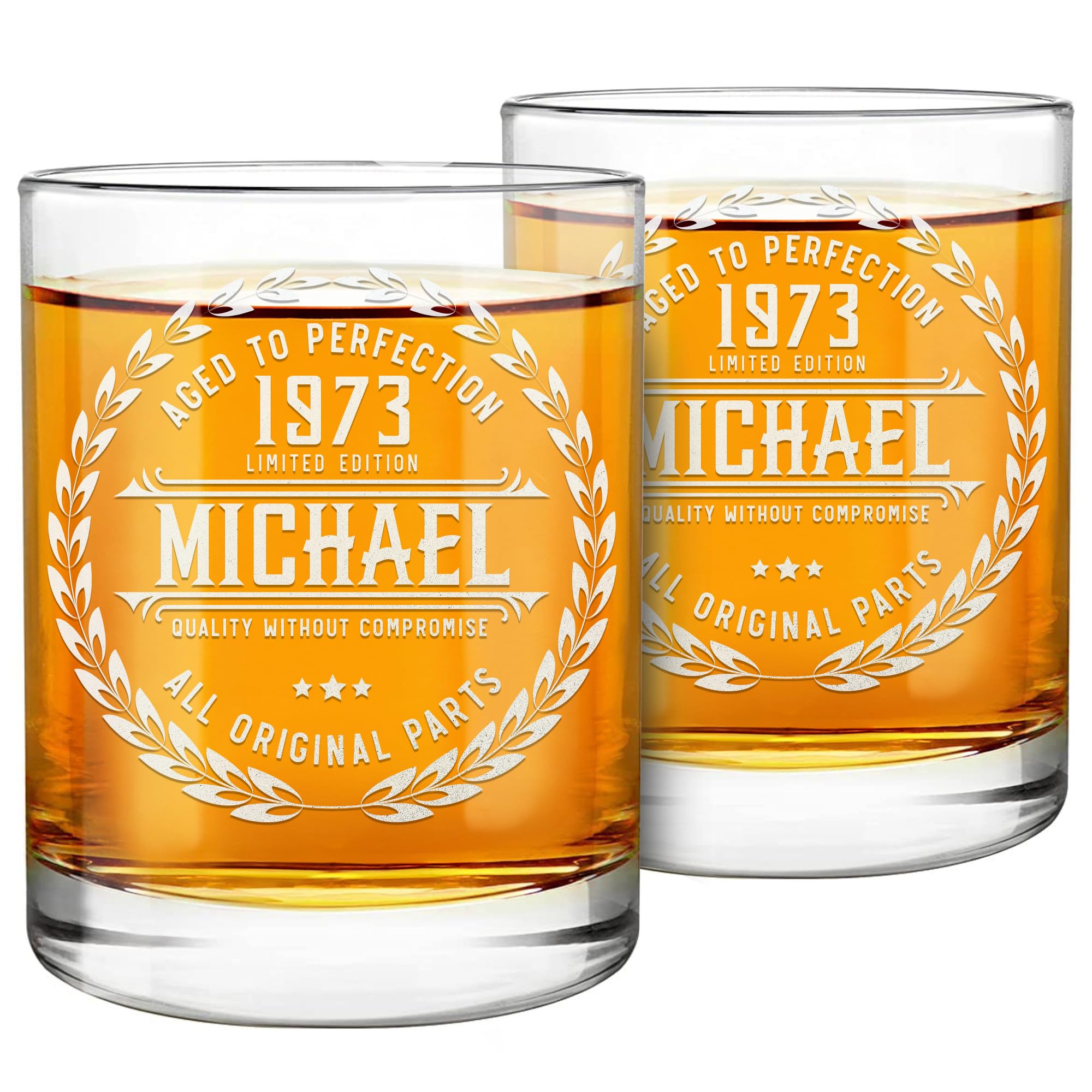 Personalized Whiskey Glasses - Custom Whiskey Gifts for Men - Old Fashion Rocks 