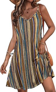 JOELLYUS Women Spaghetti Strap Dresses Summer Dress Beach Pocket Sundresses