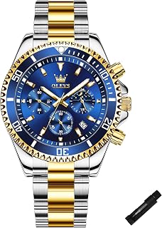 OLEVS Mens Stainless Steel Chronograph Waterproof Business Watch