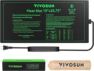 VIVOSUN Seedling Heat Mat 10" x 20.75" for Seed Starting Plant Germination | Durable Waterproof Warming Mat, UL & MET-Certified, for Indoor Growing, Hydroponic, Greenhouse, Kombucha Tea, Brewing