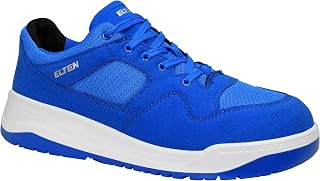Elten Maverick Blue Low ESD S1P Cool Basketball style| Mesh Steel Toe Cap Safety Trainers, Leather, Textile Lining, Size 38,48