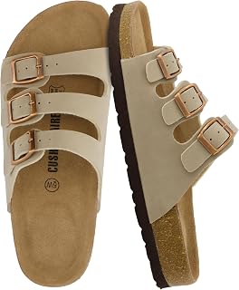 CUSHIONAIRE Women's Lela Cork Footbed Sandals with Comfort