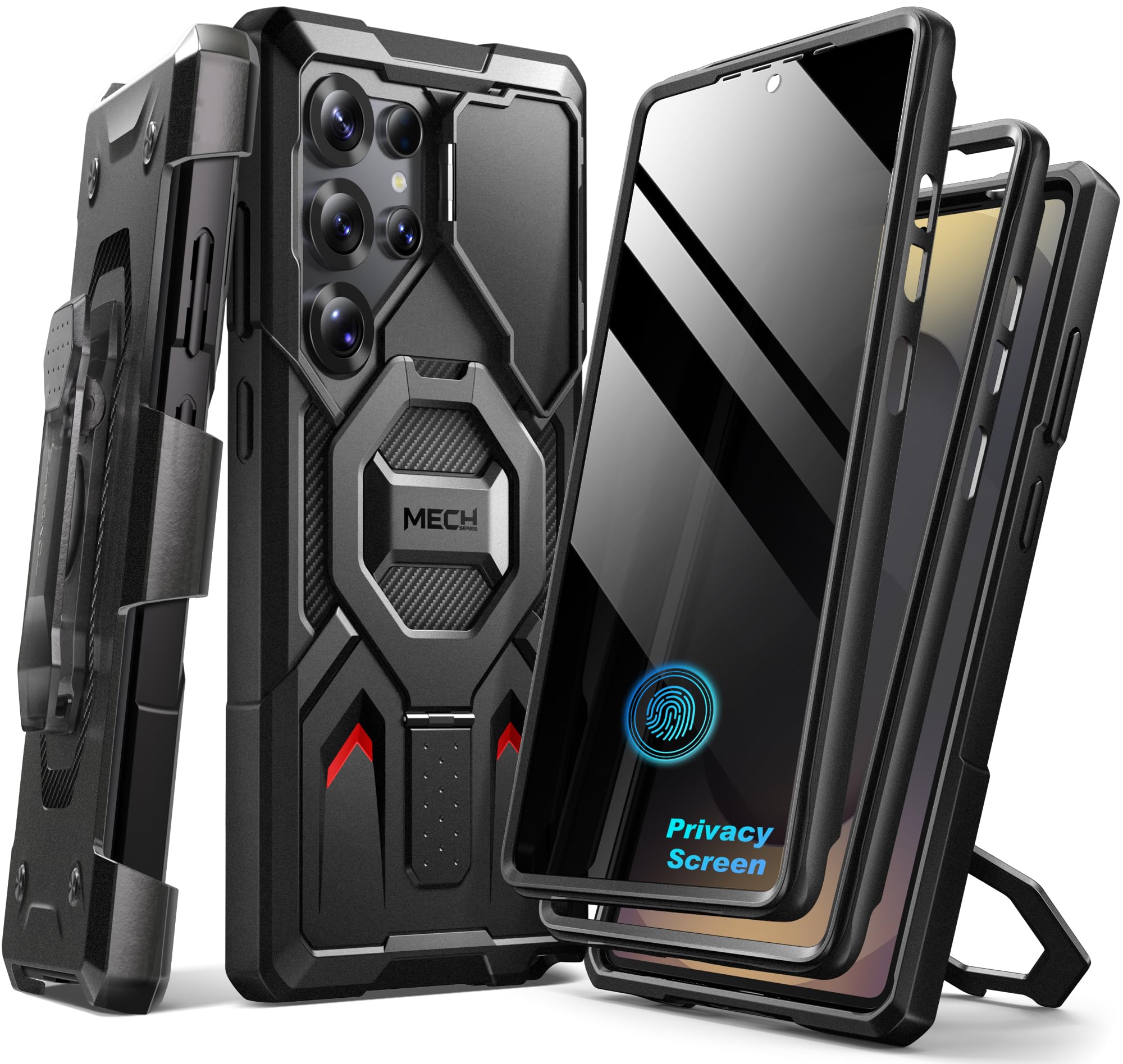 TONGATE Magnetic Stand for Samsung Galaxy S25 Ultra Case, Black | 2 Front Frames