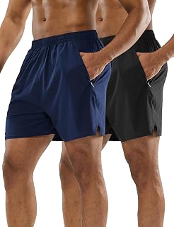 MIER Men's 5 Inch Running Shorts Quick Dry Outdoor Sports Workout Summer with Pockets Lightweight Breathable
