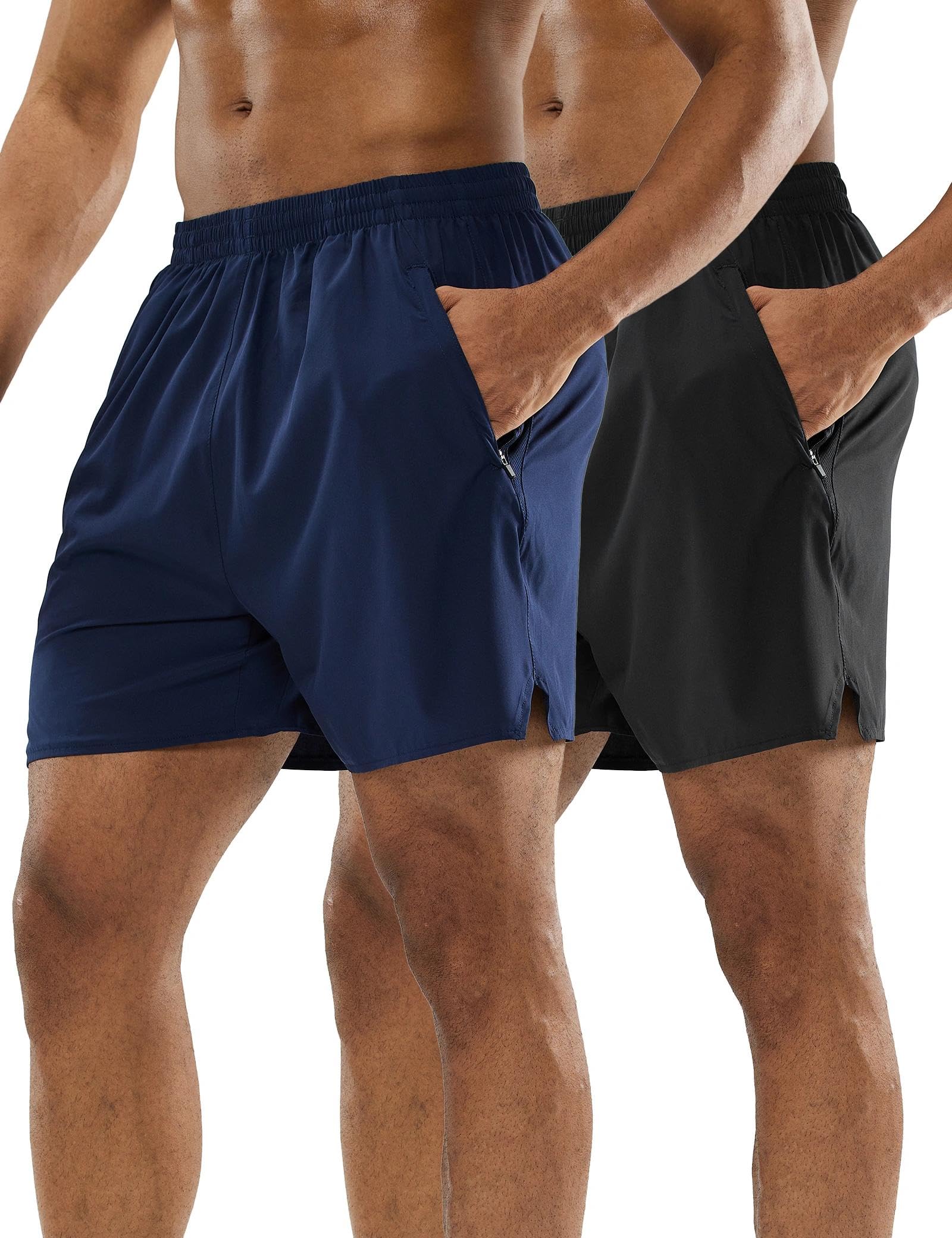 MIER Men's 5 Inch Running Shorts Quick Dry Outdoor Sports Workout Summer with Po