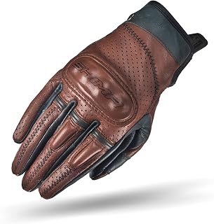 SHIMA Caliber Lady Women's Retro Summer Leather Motorcycle Gloves (XS-L, Black)