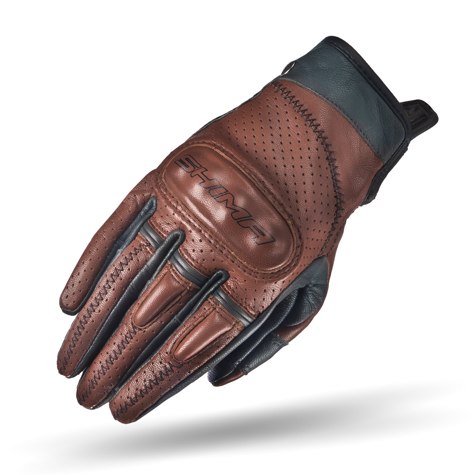 SHIMA Caliber Lady Women's Retro Summer Leather Motorcycle Gloves (XS-L, Black)