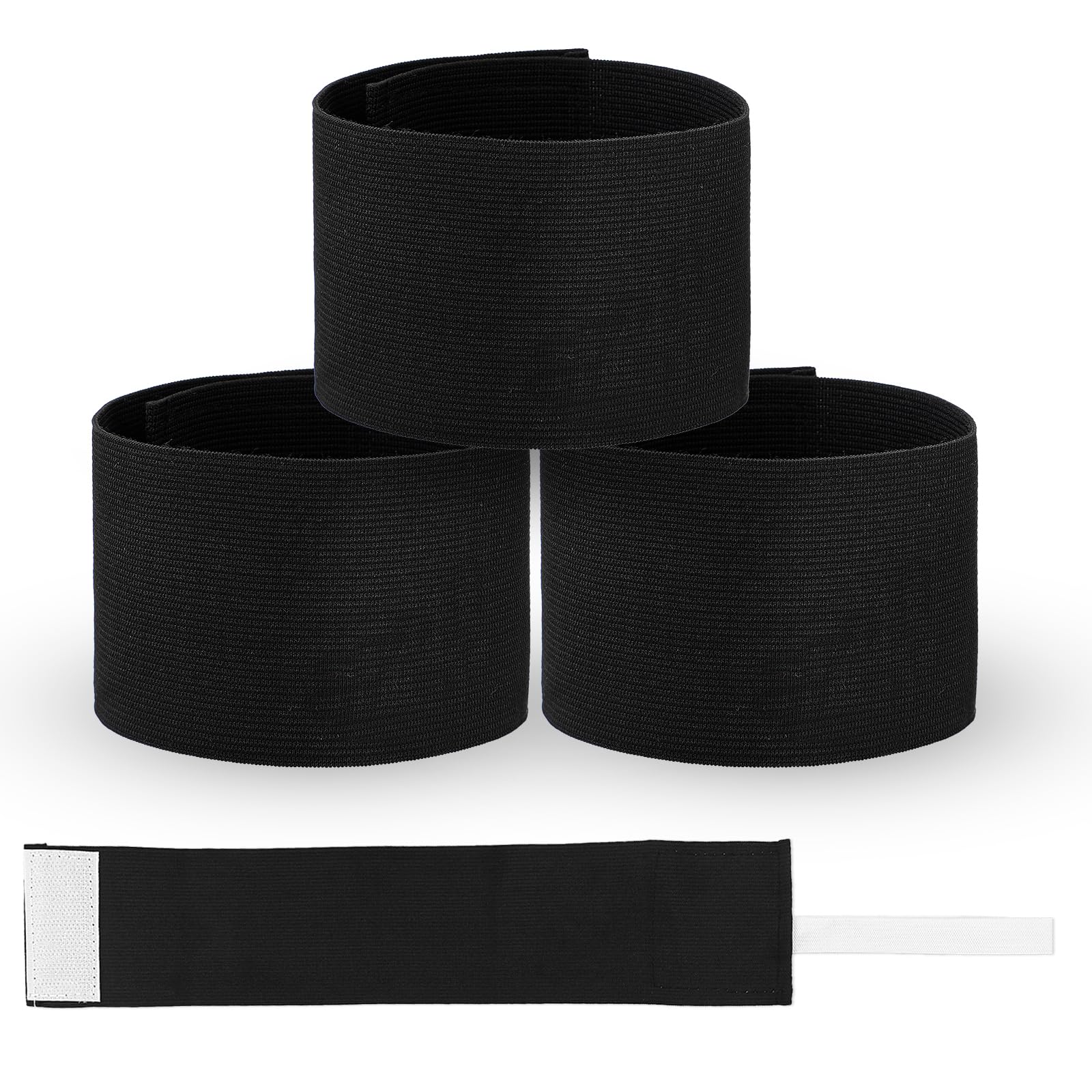 7x33 CM/2.75x13 Inch 3 PCS Captain Armbands, Black Elastic Arm Band | Adjustable