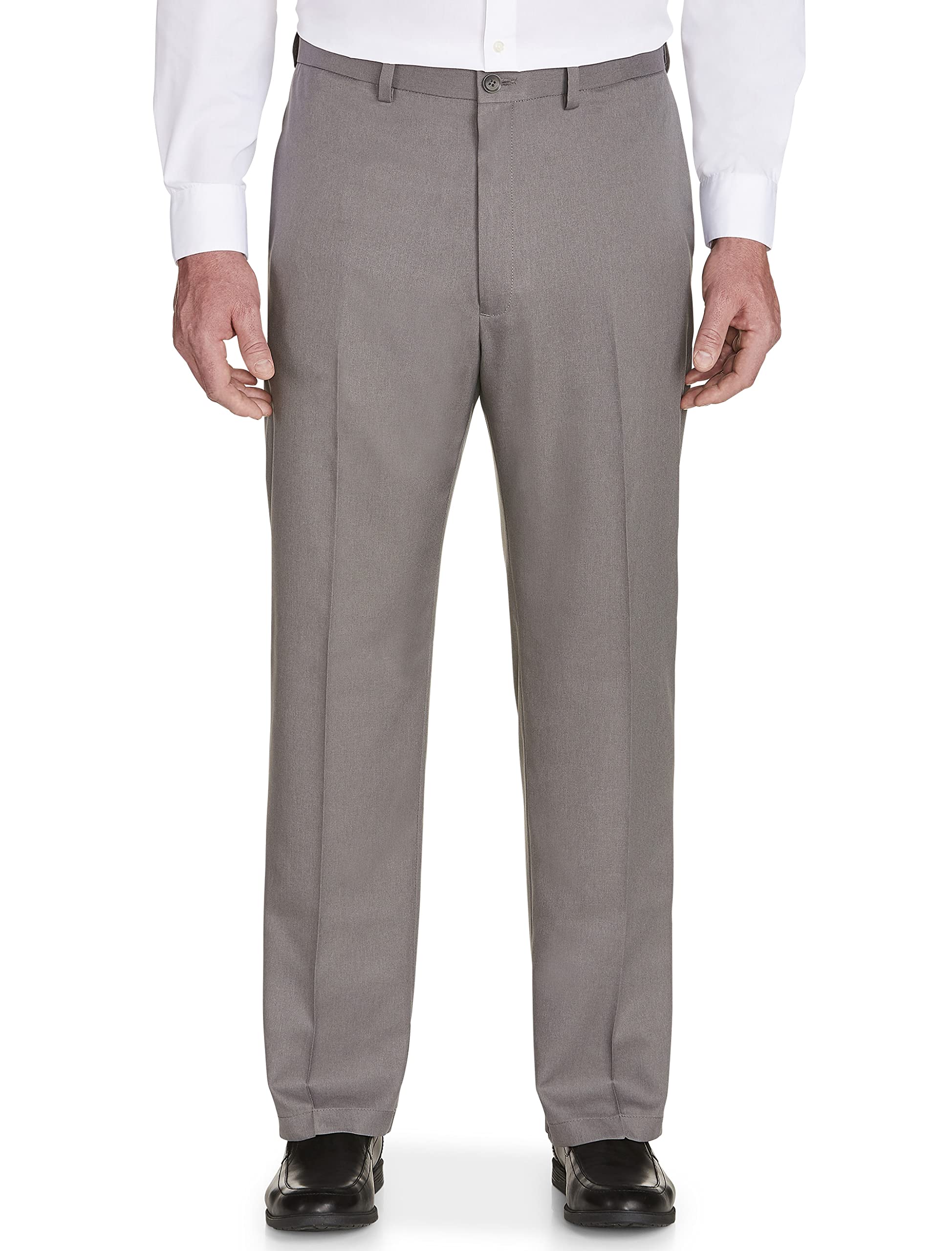 Haggar - Cool 18 Pro Heather Classic Fit Flat Front Casual Pant, Men's Casual Tr