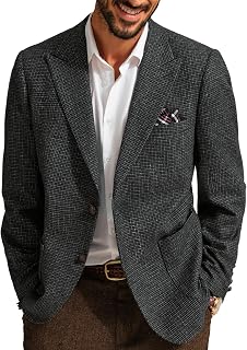 PJ PAUL JONES Mens Blazer Vintage Herringbone Tweed Wool Blend Sport Coat